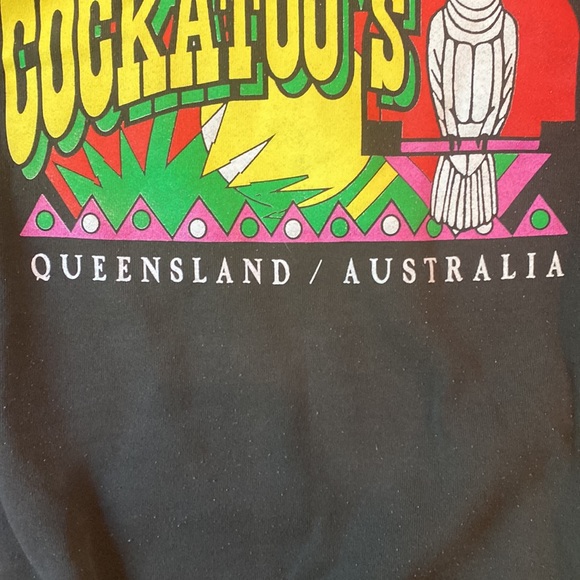 Vintage screen print graphic Queensland Australia crewneck sweatshirt cockatoo - Picture 5 of 9